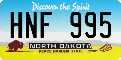 ND license plate HNF995