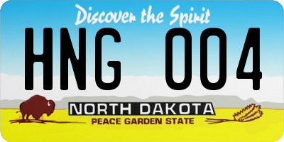 ND license plate HNG004