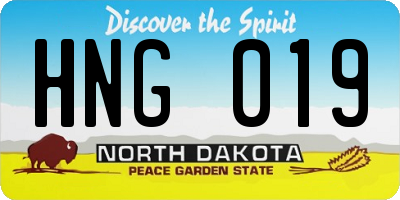 ND license plate HNG019