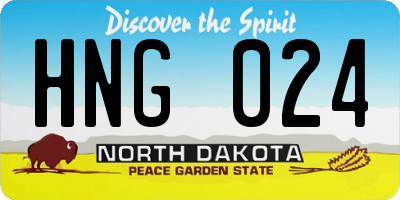 ND license plate HNG024