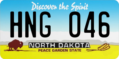 ND license plate HNG046