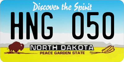 ND license plate HNG050