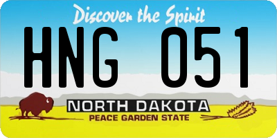 ND license plate HNG051