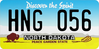 ND license plate HNG056