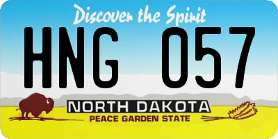 ND license plate HNG057