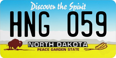 ND license plate HNG059