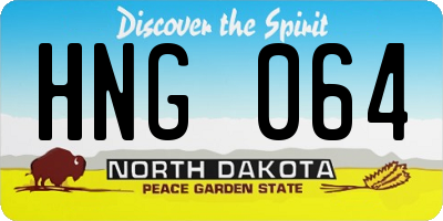 ND license plate HNG064