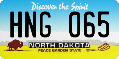 ND license plate HNG065