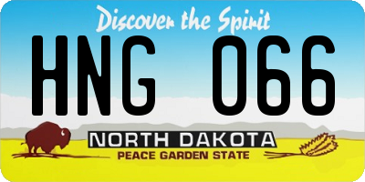 ND license plate HNG066