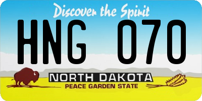ND license plate HNG070