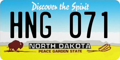 ND license plate HNG071