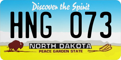 ND license plate HNG073