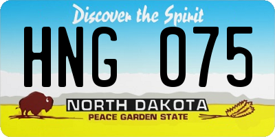 ND license plate HNG075