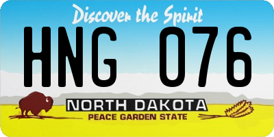 ND license plate HNG076