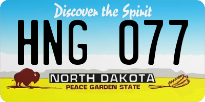 ND license plate HNG077