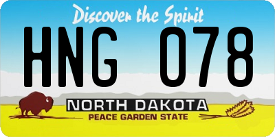 ND license plate HNG078