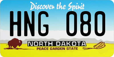 ND license plate HNG080