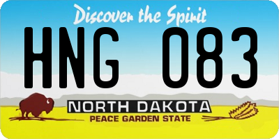 ND license plate HNG083