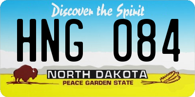 ND license plate HNG084