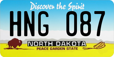 ND license plate HNG087