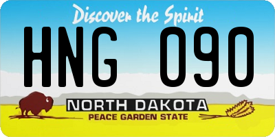 ND license plate HNG090