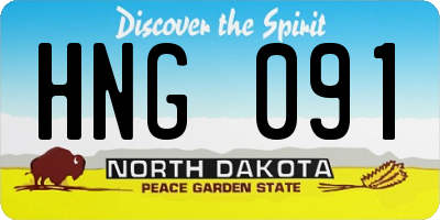 ND license plate HNG091