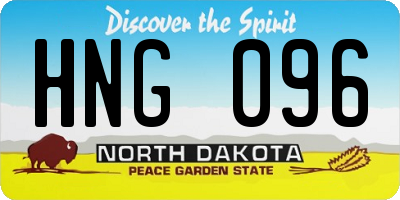 ND license plate HNG096