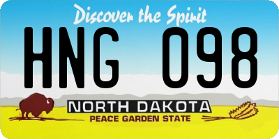 ND license plate HNG098