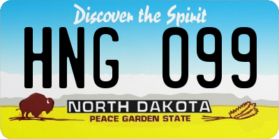 ND license plate HNG099