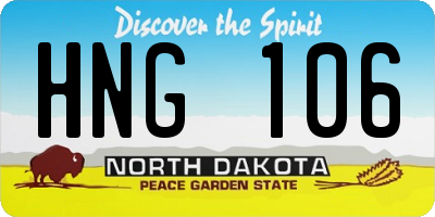 ND license plate HNG106