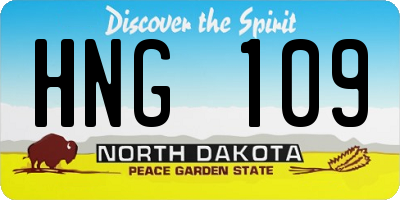 ND license plate HNG109