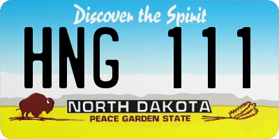 ND license plate HNG111