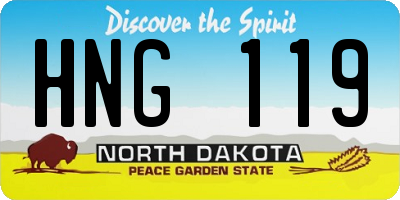 ND license plate HNG119