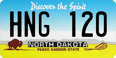 ND license plate HNG120