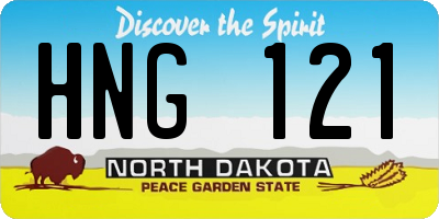 ND license plate HNG121