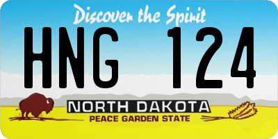 ND license plate HNG124