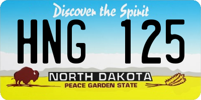 ND license plate HNG125