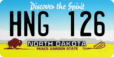 ND license plate HNG126