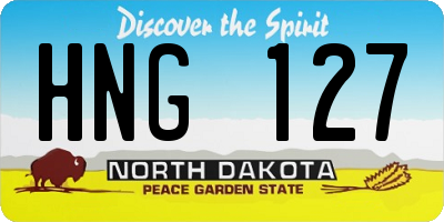 ND license plate HNG127