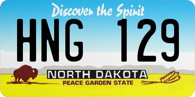 ND license plate HNG129