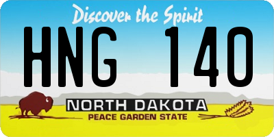 ND license plate HNG140