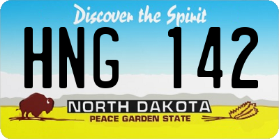 ND license plate HNG142