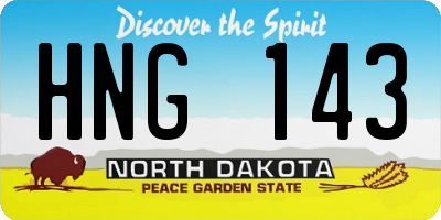 ND license plate HNG143