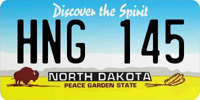 ND license plate HNG145