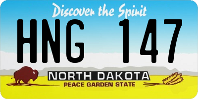 ND license plate HNG147