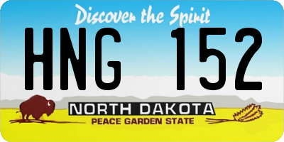 ND license plate HNG152