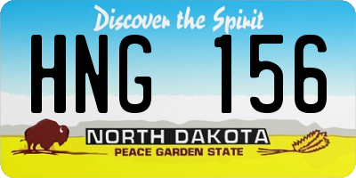 ND license plate HNG156