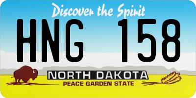 ND license plate HNG158