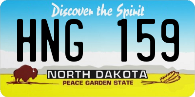 ND license plate HNG159