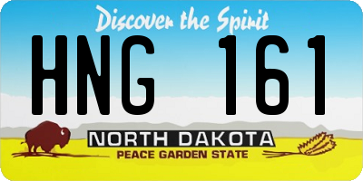 ND license plate HNG161